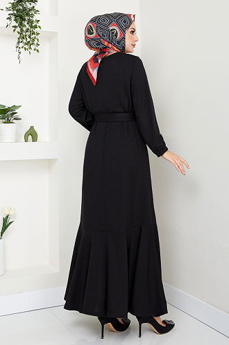 moda selvim Dress 285DVL817-M Black - Thumbnail