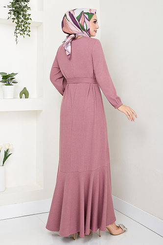 moda selvim Dress 285DVL817-M Rose Dried - Thumbnail