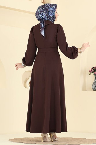 moda selvim Dress 2863SLK540 Dark Damson - Thumbnail