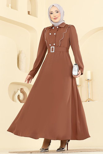 moda selvim Dress 2864SL432 Light Tan - Thumbnail
