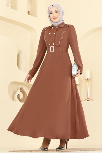 S.L. - الفستان عسلي فاتح 2864SL432