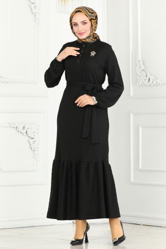 moda selvim Dress 286DVL817 Black - Thumbnail