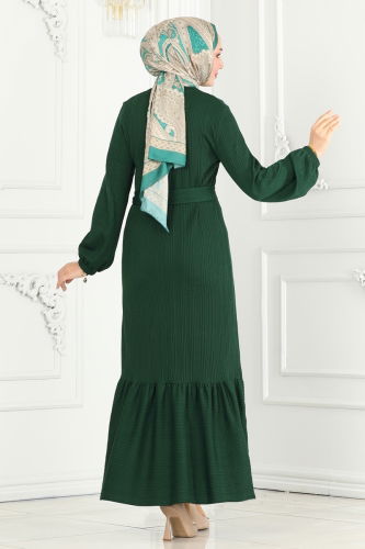 moda selvim Dress 286DVL817 Emerald - Thumbnail