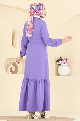 moda selvim الفستان ليلكي 2870SLK540 - Thumbnail