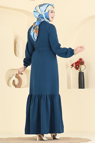 moda selvim الفستان بترولي 2870SLK540 - Thumbnail