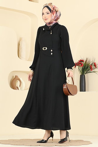 moda selvim Dress 2873SLK540 Black - Thumbnail