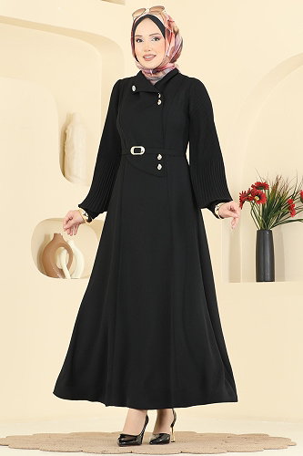 moda selvim Dress 2873SLK540 Black - Thumbnail