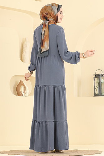 moda selvim Dress 2885SLK540 Anthracite - Thumbnail