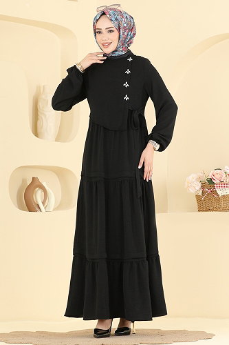 moda selvim Dress 2885SLK540 Black - Thumbnail