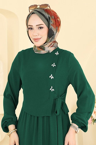 moda selvim الفستان بترولي 2885SLK540 - Thumbnail