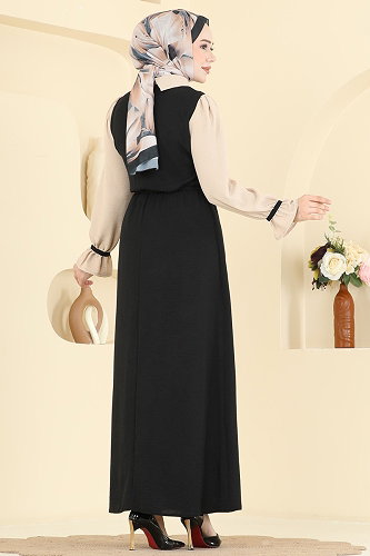 moda selvim Dress 2888SL432 Black & Light Vision - Thumbnail