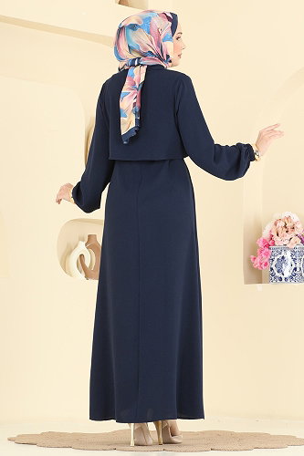 moda selvim الفستان كحلي 2889SL432 - Thumbnail