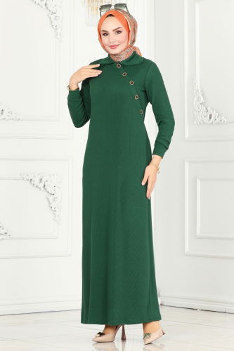 moda selvim Dress 288DVL817 Emerald - Thumbnail