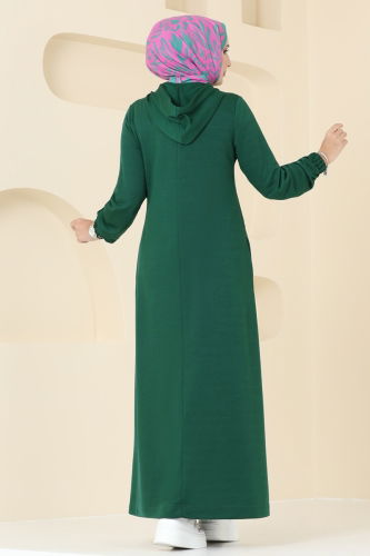 moda selvim Dress 289DVL817 Emerald - Thumbnail