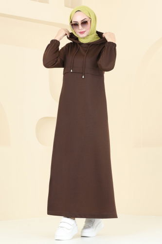 moda selvim Dress 289DVL817 Light Brown - Thumbnail