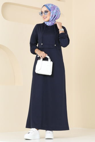 moda selvim Dress 289DVL817 Navy Blue - Thumbnail