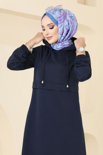 moda selvim Dress 289DVL817 Navy Blue - Thumbnail