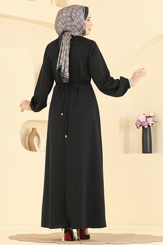 moda selvim Dress 2900SLK540 Black - Thumbnail