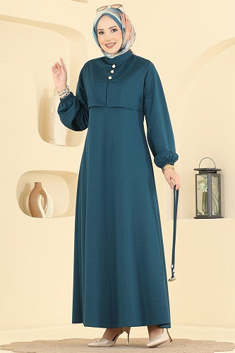 moda selvim الفستان بترولي 2900SLK540 - Thumbnail