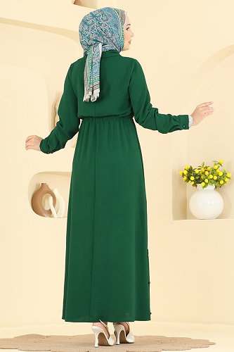 moda selvim Dress 2904SLK540 Emerald - Thumbnail