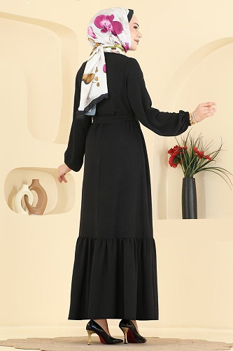 moda selvim Dress 2909SLK540 Black - Thumbnail