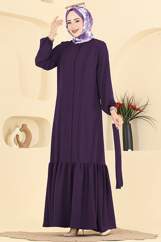 moda selvim Dress 2909SLK540 Purple - Thumbnail