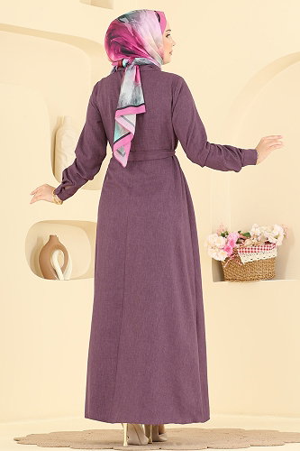 moda selvim الفستان وردي غامق 2915SL432 - Thumbnail