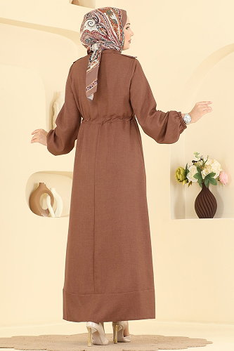 moda selvim Dress 2916SL432 Brown - Thumbnail