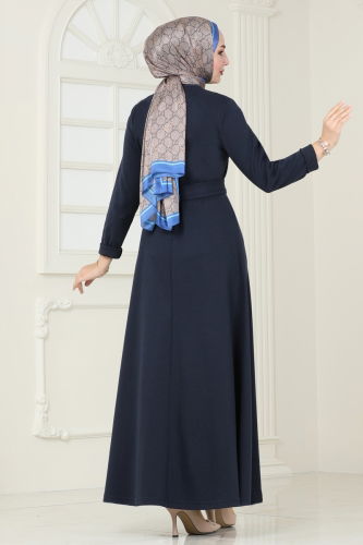 moda selvim Dress 294DVL817 Navy Blue - Thumbnail