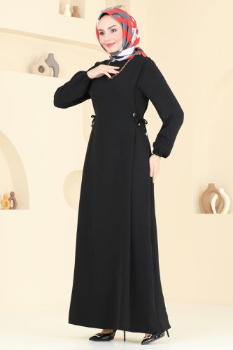 moda selvim الفستان أسود 3001BM387 - Thumbnail