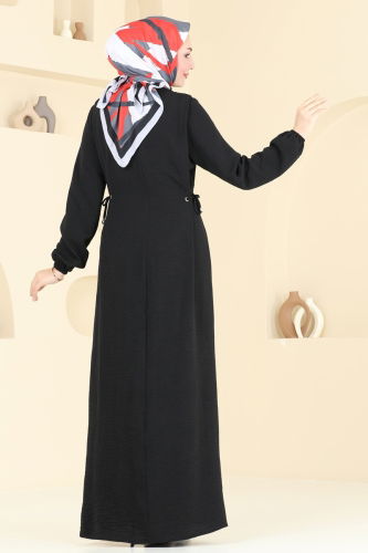 moda selvim الفستان أسود 3001BM387 - Thumbnail