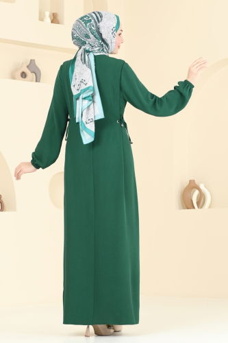 moda selvim Dress 3001BM387 Emerald - Thumbnail