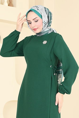 moda selvim الفستان زيتي 3001BM387 - Thumbnail