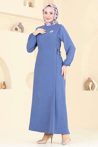moda selvim الفستان ازرق 3001BM387 - Thumbnail