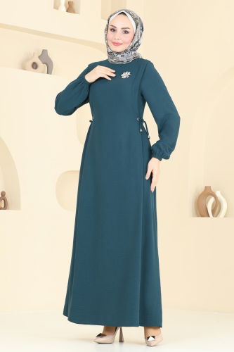 moda selvim الفستان بترولي 3001BM387 - Thumbnail