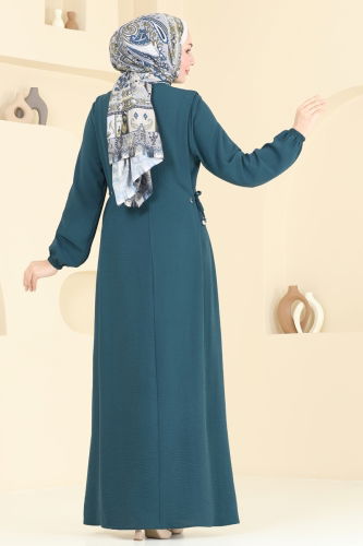 moda selvim الفستان بترولي 3001BM387 - Thumbnail