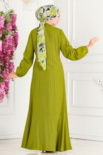 moda selvim Dress 3002PM271 Petroleum Green - Thumbnail