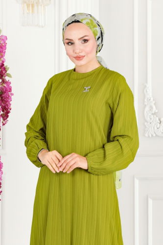 moda selvim Dress 3002PM271 Petroleum Green - Thumbnail