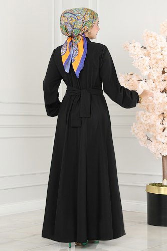 moda selvim Dress 3003KTR750 Black - Thumbnail