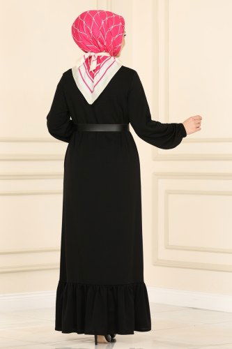 moda selvim Dress 3003YNS793 Black - Thumbnail