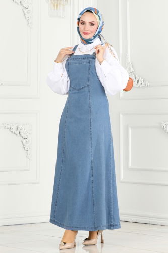 moda selvim DRESS 3003ZNE1011 Light Denim - Thumbnail