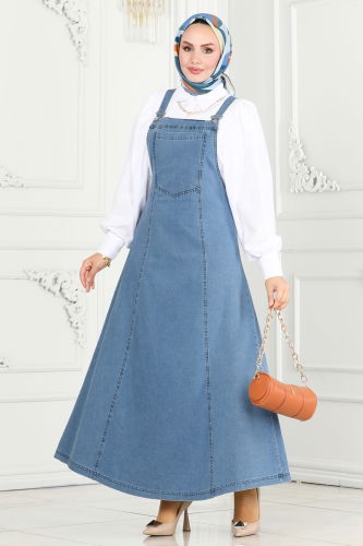 moda selvim DRESS 3003ZNE1011 Light Denim - Thumbnail