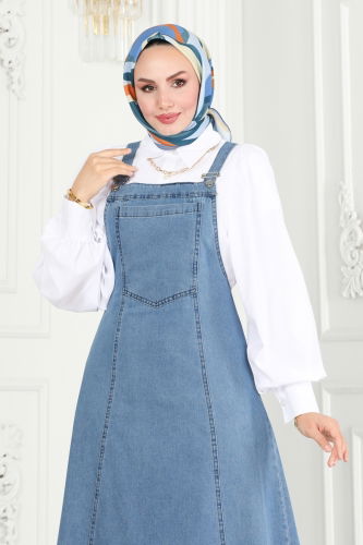 moda selvim DRESS 3003ZNE1011 Light Denim - Thumbnail