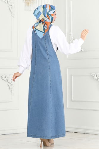 moda selvim DRESS 3003ZNE1011 Light Denim - Thumbnail