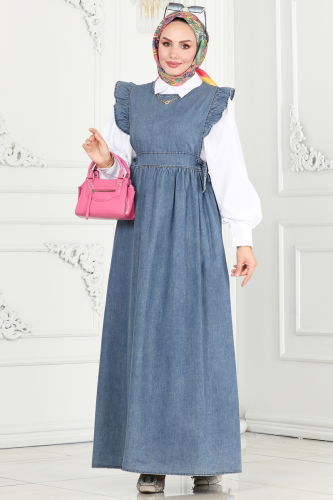 moda selvim DRESS 3005ZNE1011 Light Denim - Thumbnail