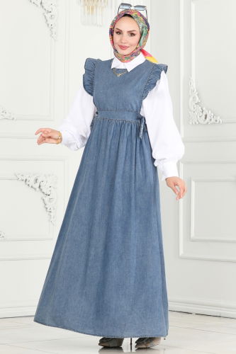 moda selvim DRESS 3005ZNE1011 Light Denim - Thumbnail