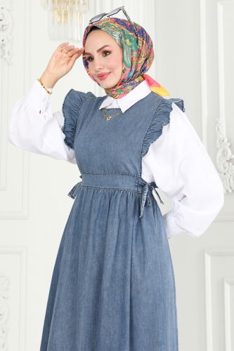 moda selvim DRESS 3005ZNE1011 Light Denim - Thumbnail