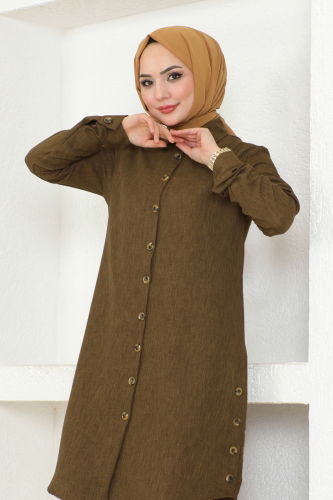 moda selvim Tunic 3010KTR750 Brown - Thumbnail