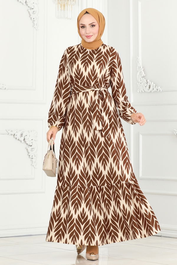 Modaselvim Dress DRESS 3011PM271 Brown & Vision