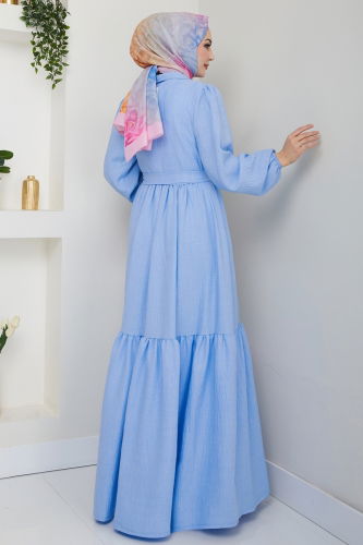 moda selvim Dress 3025HBS856 Baby Blue - Thumbnail